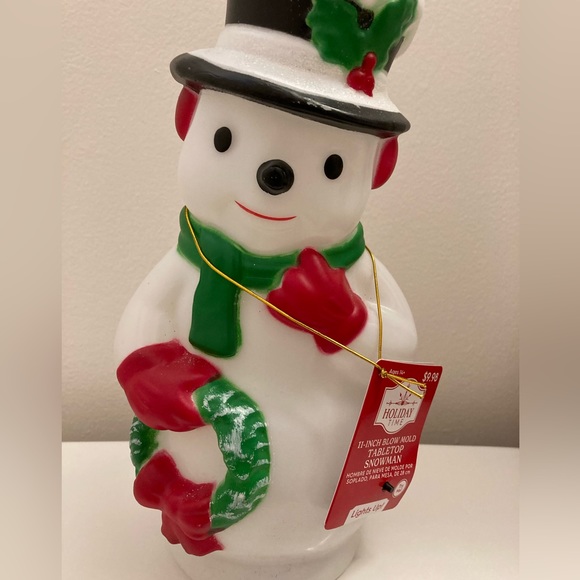 Holiday Time 11” Tabletop Snowman Blow Mold NWT - Picture 2 of 5